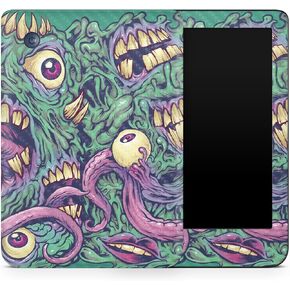 Carbon Fiber Tablet Skin Compatible with Kobo Clara 2E (2022) - Eyes and Teeth - Premium 3M Vinyl Protective Wrap Decal Cover - Easy to Apply | Crafted in The USA by MightySkins
