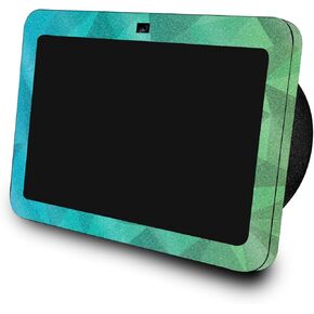Glossy Glitter Skin Compatible with Amazon Echo Show 8 (3rd Gen, 2023) - Blue Green Polygon - Premium Vinyl Protective Wrap Decal Cover - Easy to Apply | Crafted in The USA by MightySkins