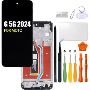 Replacement for Motorola Moto G 5G 2024 LCD Screen with Frame for Moto XT2417-1 XT2417D Screen Touch Digitizer Assembly LCD Display with Repair kit