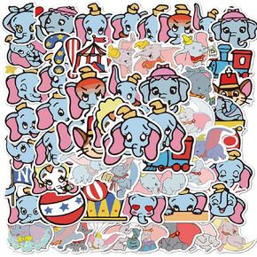 50pcs Dumbo Vinyls Stickers Aesthetic Stickers Waterproof Stickers Luggage Skateboard Water Bottle Stickers Decal Bicycle Bumper Snowboard Decorate Gift.