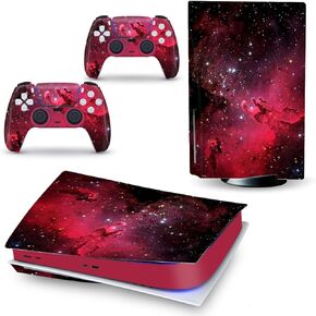 Full Skin Sticker for PS5 Console Disc Edition Vinyl Skin Decal Cover for PS5 Controller Custom (Galaxy)