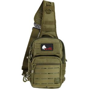 WOLF TACTICAL EDC Sling Bag - Concealed Carry Shoulder Bag for Range, Travel, Hiking, Outdoor Sports (Green)