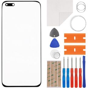 Front Glass Outer Screen Lens Replacement Compatible with Huawei P40 PRO ELS-NX9 ELS-N04 6.58 inch with Tools(No Display and Touch digitizer)