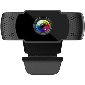 Webcam with Microphone, USB Web Camera with Noise-Cancelling Mics, Plug & Play, Web Cam for Video Calling, conferencing, Online Classes