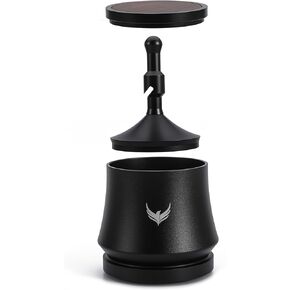 Espresso Shaker Cup 58mm with Walnut Lid | Premium Magnetic Blind Dosing Cup for 58mm Portafilters | Coffee Grounds Distribution Tool