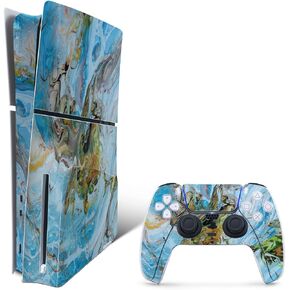 MightySkins Skin Compatible with Playstation 5 Slim Disk Edition Bundle - Island Swirl | Protective, Durable, and Unique Vinyl Decal wrap Cover | Easy to Apply | Made in The USA