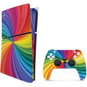 MightySkins Skin Compatible with Playstation 5 Slim Digital Edition Bundle - Color Swirl | Protective, Durable, and Unique Vinyl Decal wrap Cover | Easy to Apply | Made in The USA