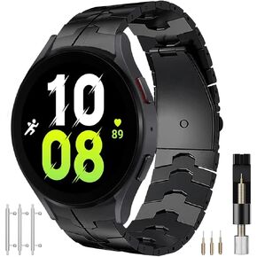 Miimall Stainless Steel Band for Samsung Galaxy Watch 6/4 Classic 47mm 43mm 46mm 42mm, No Gap Stylish Classy Business Galaxy Watch FE/7/6/5/5 Pro/4 Metal Bracelet Strap for Men