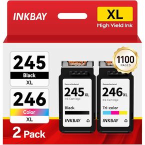 245XL 246XL Ink Cartridge Combo Pack Replacement for Canon PG-245XL CL-246XL Pixma MG2522 MX490 MX492 MG3020 MG2920 IP2820 TR4520 TS3120 TS202 MG2420 MG2924 MG2525 TS302 TR4522 TS3122 TS3322 Printer
