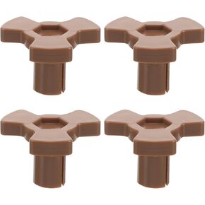 Unomor 4Pcs Microwave Oven Turntable Coupler, Universal Replacement Roller Guide Support, Dark Brown Plastic, 1.18x1.18x0.78 Inch, Easy to Install and Clean, Fits Most Brands and Models, Home Use