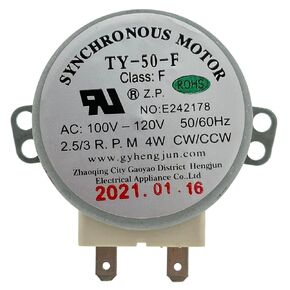 TY-50-F Synchronous Motor AC 100-120V 4W 2.5-3rpm/min CW/CCW with UL Compatible with TY-50BF