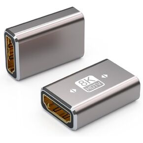 8K HDMI Coupler 2 Pack, HDMI Connector Female to Female HDMI Coupler Adapter 2.1 for Extending Two Cables, Compatible with Monitor, Laptop, Projector