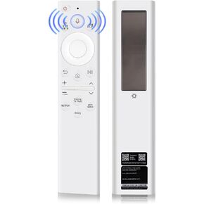 لاستبدال جهاز Samsung Frame TV عن بُعد ، BN59-01391A الصوتية الصوتية الشمسية القابلة لإعادة الشحن عن بعد متوافق مع Samsung 2021-2023 TRILS SMART ULTRA HD 4K 8K NEO QLED CRYSTAL ، 4 أزرار اختصار ، أبيض ، أبيض