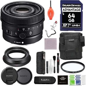 Sony FE 50mm F2.5 G Full-Frame Ultra-Compact G Lens (SEL50F25G) Bundle with Lens Cleaning Pen, Lens Case, SD Card, Filter Kit | Sony 50mm Lens
