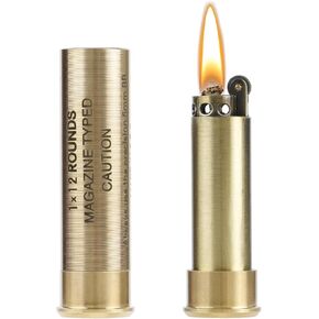 Vintage Trench Lighter, Cool Pipe Lighter, Kerosene Fuel Lighter, Antique Copper Lighter with Magnetic Lid, Fluid Refillable & Windproof Soft Flame Lighter, Old Fashioned Lighters for Men Dad Husband