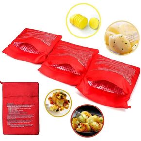 4 Pcs Baked Potato Microwave Bag, Microwave Potato Bag, Reusable Baked Potato Microwave Bag for Perfectly Cooked Potatoes(Assorted Color)