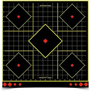 Birchwood Casey Shoot-N-C 17.25" Sight-in Reactive Targets - Highly Visible Instant Feedback Self-Adhesive Shooting Target Stickers with Repair Pasters