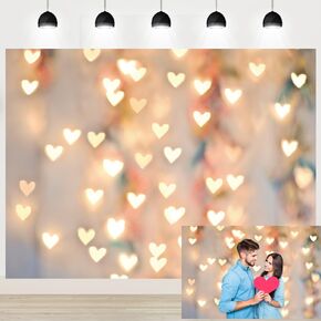 Valentines Day Photo Backdrop Glitter Love Heart Wall Valentine's Backdrop Decorations Backdrop Wedding Bridal Shower Valentines Photo Backdrop Children Adult Portrait Photo Studio Props 7x5Ft