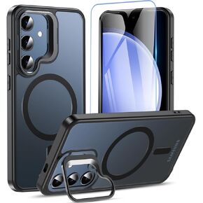 Fin2feel for Samsung Galaxy A36 5G Case Magnetic, Galaxy A36 Phone Case with Screen Protector [Compatible with MagSafe], Matte Back Slim Shockproof Protective Case for Samsung Galaxy A36, Black