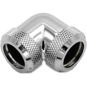 Barrow 14mm Multi-Link to Multi-Link Fitting, 90° Rotary (For Use with Barrow Rigid Tubing Only), Silver Shiny