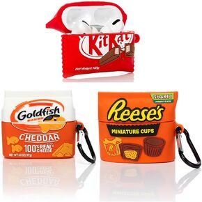 (3Pack) Case for Airpods Pro, BGAANM Cartoon Silicone Case Protective Cover with Cute Funny Skin Design, with Keychain (Chocolate1+2+3)