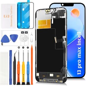incell for iPhone 13 Pro Max LCD Screen Replacement [Sensor Cable+Similar Size Notch] 3D Touch LCD Display Touch Digitizer Screen Assembly A2643 A2484 A2641 A2644 A2645 with Repair Tools