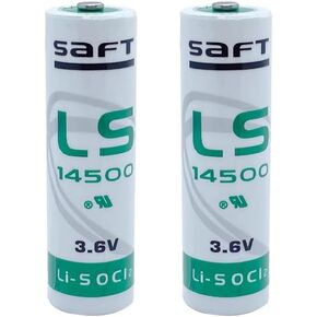 2 Pack LS 14500 AA 3.6v Lithium Li-SOCl2 Battery Made in France