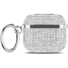 for AirPods4 Diamond Case Rhinestone Bling Glitter Crystal Shiny Sparkle Cute for AirPods4 Cover for Girls Women Luxury Skin (Silver)