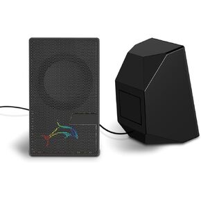 Computer Speakers, D7 Desktop Speakers Small with Dynamic Stereo Sound, USB Powered Desktop PC Laptop Speakers with Volume Control Black (BK)