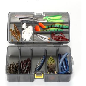 Fishing Lures Baits Tackle,Only Soft Lures Kit,Including Frog Lures, Plastic Worms, Spider Lures,Topwater Lures, Tackle Box and More Fishing Gear Lures Kit Set, 30Pcs Fishing Lure Tackle
