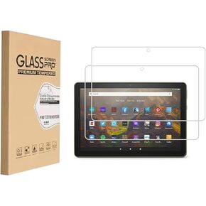 تصميم لـ Amazon Kindle Fire HD 10 2023/2021/Fire HD 10 Kids Pro/Fire HD 10 بالإضافة إلى حامي الشاشة الزجاجية المقسى ، مضاد للخدش ، خالي in Kuwait