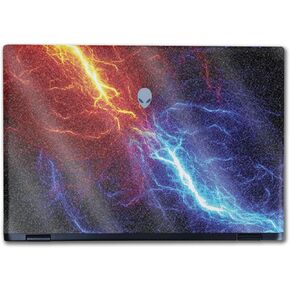 Glossy Glitter Laptop Skin Compatible with Alienware M16 R2 (2024) - Color Lightning - Premium 3M Vinyl Protective Wrap Decal Cover - Easy to Apply | Crafted in The USA by MightySkins