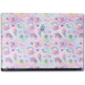 Glossy Glitter Laptop Skin Compatible with Alienware M16 R2 (2024) - Unicorn Popsicle - Premium 3M Vinyl Protective Wrap Decal Cover - Easy to Apply | Crafted in The USA by MightySkins