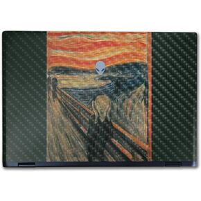 كربون من الألياف المحمولة البشرة المتوافقة مع Alienware M16 R2 (2024) - The Scream - Premium 3M Vinyl Drotction Wrap Cover - يسهل تطبيقه | مصنوع في الولايات المتحدة الأمريكية من قبل Mayyskins