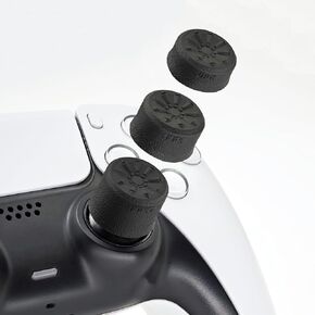 Luck&Link Thumb Grip Set Joystick Cap Analog Stick Cap for for Switch Pro/PS5 Dualsense/Xbox[XSX/XB1] (Black)