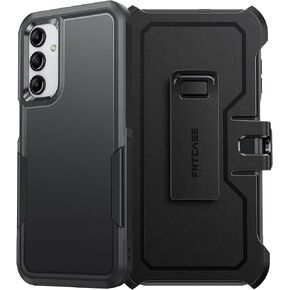 FNTCASE for Samsung Galaxy S25-Plus Case: for S24 Plus Dual-Layer Military Grade Drop-Proof Phone Case with Belt Clip Holster | Shockproof Rugged Durable Heavy Duty Cover Black