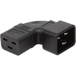 IEC 320 C20 Male to C19 Right Angled AC Power Adapter, IEC 320 C19 to C20 Horizontal Right Angled Power Adapter 16A/250V 18A 125V