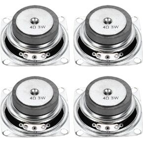 uxcell 4 Pcs 3W 4 Ohm Small Speakers Metal Shell Square Outside Micro Magnet Speaker for Mini Speakers DVD EVD Multimedia Mobile Portable Advertising Machine