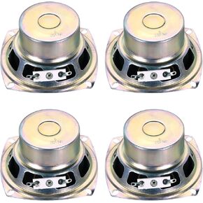 uxcell 4 Pcs 10W 8 Ohm Small Speakers Metal Shell Square Internal Micro Anti-Magnet Speaker for Mini Speakers DVD EVD Multimedia Mobile Portable Advertising Machine