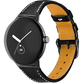 Bands Compatible with Google Pixel 3 45mm 41mm /Pixel 2 /Pixel Watch, Replacement Genuine Leather Straps for Women Men