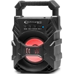 Technical Pro Portable Rechargeable Compact Bluetooth Speaker with LED's USB/FM/TF, Lightweight & Compact Design Make it The Perfect On-The-Go Speaker, for Home, Outdoors, Travel, Party