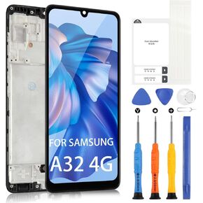 for Samsung Galaxy A32 4G Screen Replacement kit, LCD Display with Frame Touch Digitizer for Samsung A32 4G A325F A325U A325M A325N Full Assembly with Repair Tools (Not for 5G)