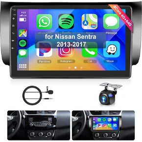 8Core 4+64G for Nissan Sentra 2013-2017 Android Car Stereo with Wireless Carplay Android Auto,10.1" HD 1280*720P IPS Touchscreen Car Radio GPS WiFi 46EQ DSP Audio Bluetooth 5.0 SWC+Backup Camera&Mic