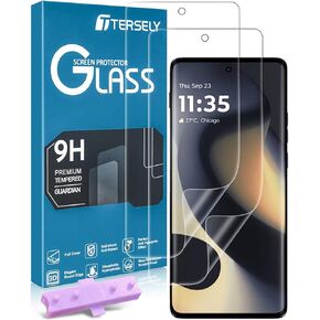 T Tersely (2 Pack for Motorola Moto Edge 2024 Screen Protector, Easy to Install, No Bubble, Anti-Shock Soft Protective TPU Film, Support Fingerprint Unlock