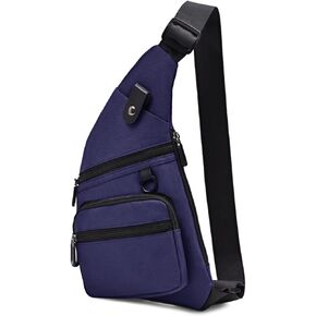Sling Bag Anti-Theft Crossbody Chest Shoulder Backpack Slim Personal Pocket Bags Travel Fanny Pack For Men Women (Black)