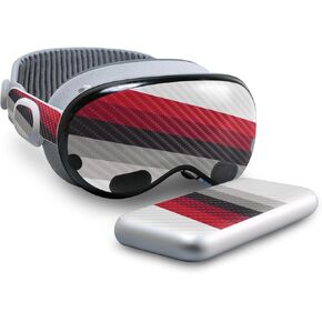 Carbon Fiber VR Skin Compatible with Apple Vision Pro - Slant Stripes - Premium 3M Vinyl Protective Wrap Decal Cover - Easy to Apply | Crafted in The USA by MightySkins