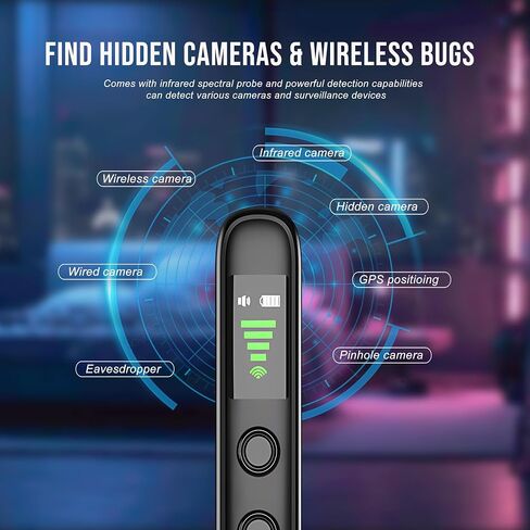 Hidden Cameras Detector, Portable Listening Device Detector, Wireless Rechargeable Camera Detector for Travel, Hotels, Home, Office in Saudi Arabia