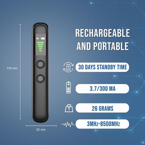 Hidden Cameras Detector, Portable Listening Device Detector, Wireless Rechargeable Camera Detector for Travel, Hotels, Home, Office in Saudi Arabia