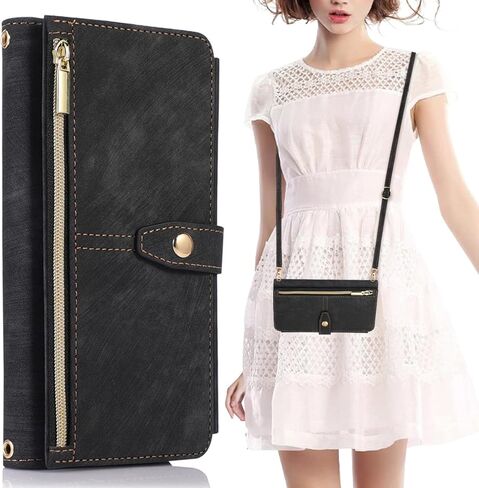 تصميم من أجل Samsung Galaxy A53 5G Crossbody Wallet Case with Pu Leather Card Slots Kickstand Flip Folio Zipper Casepag Cover Cover Protctive Men 6.5 Inch Black in Kuwait
