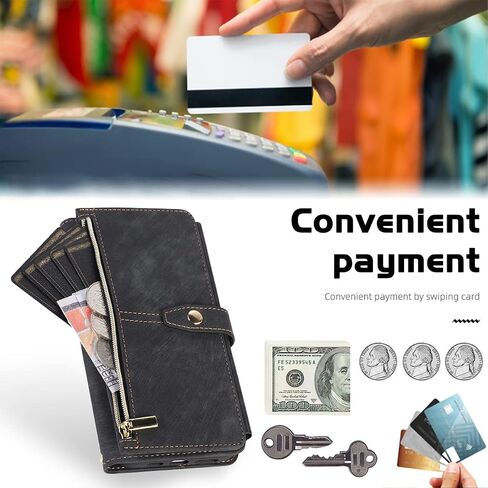 تصميم من أجل Samsung Galaxy A53 5G Crossbody Wallet Case with Pu Leather Card Slots Kickstand Flip Folio Zipper Casepag Cover Cover Protctive Men 6.5 Inch Black in Kuwait